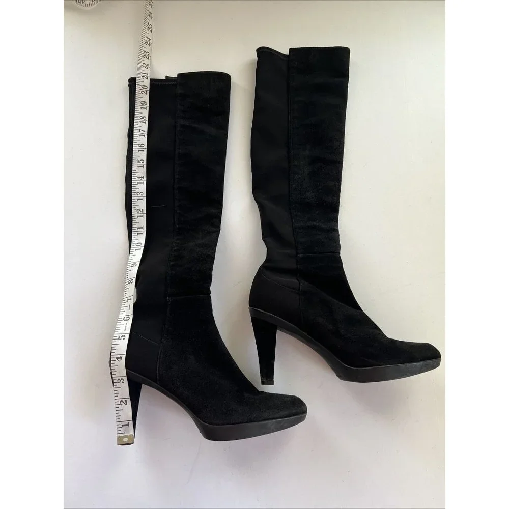 Stuart Weitzman Womens 7 Demi Knee Boots Suede Stretch Back Boots - Picture 6 of 10